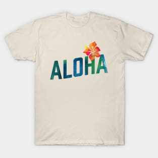 Aloha - Visit Hawaii Tropical Hibiscus Floral Tiedye T-Shirt